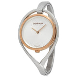 Calvin Klein Light Quartz Silver Dial Ladies Small Bangle Watch #K6L2SB16 - Watches of America