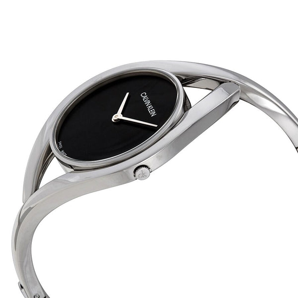 Calvin Klein Party Medium Black Dial Bangle Ladies Watch #K8U2M111 - Watches of America #2