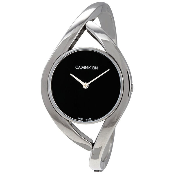 Calvin Klein Party Medium Black Dial Bangle Ladies Watch #K8U2M111 - Watches of America