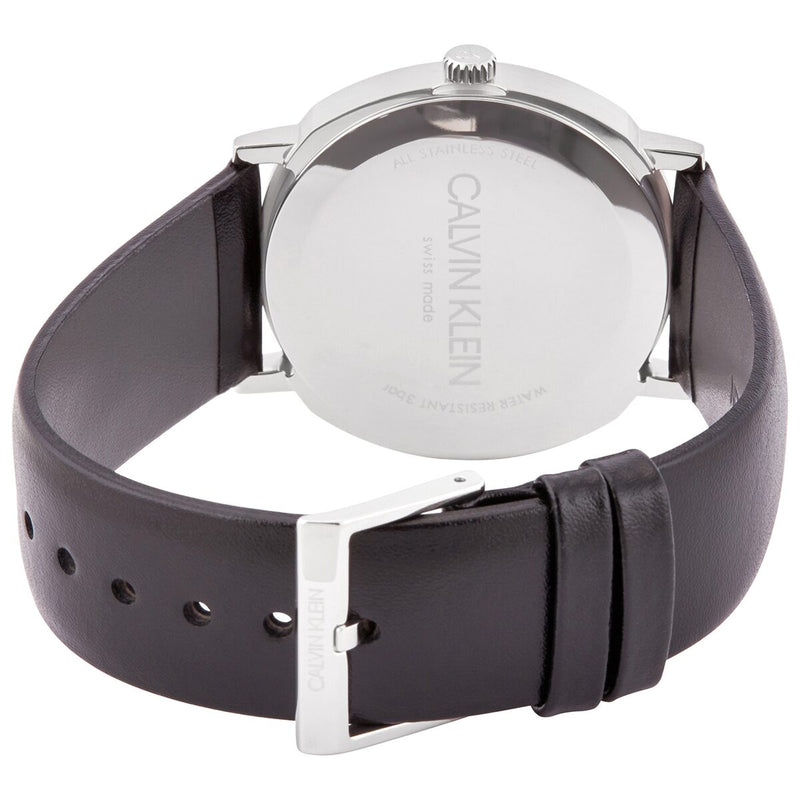 Calvin Klein Posh Quartz Blue Dial Black Leather Men's Watch #K8Q311CN - Watches of America #3