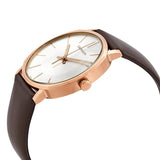 Calvin Klein Posh Quartz Silver Dial Brown Leather Men's Watch #K8Q316G6 - Watches of America #2