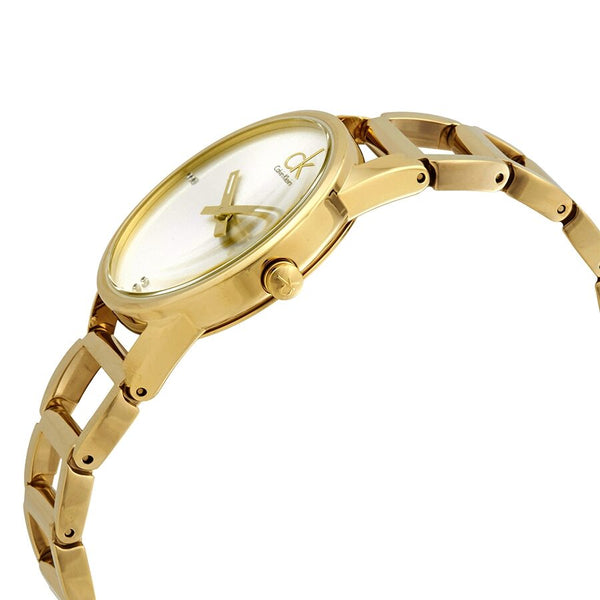 Calvin Klein Quartz Silver Dial Yellow Gold-tone Ladies Watch #K3G2352W - Watches of America #2