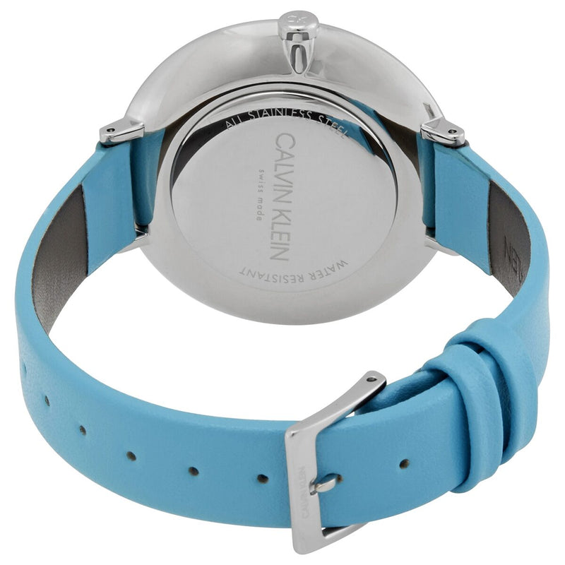 Calvin Klein Rise Quartz Silver and Turquoise Dial Ladies Watch #K7A231VN - Watches of America #3