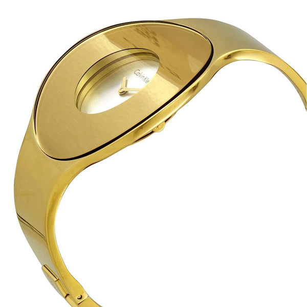 Calvin Klein Seamless Silver Dial Ladies Small Gold-tone Bangle Watch #K8C2S516 - Watches of America #2