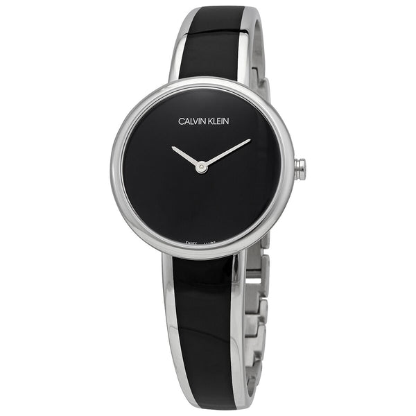 Calvin Klein Seduce Quartz Black Dial Ladies Watch #K4E2N111 - Watches of America