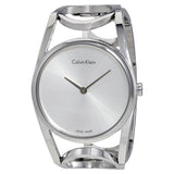 Calvin Klein Silver Dial Stainless Steel Ladies Watch #K5U2S146 - Watches of America