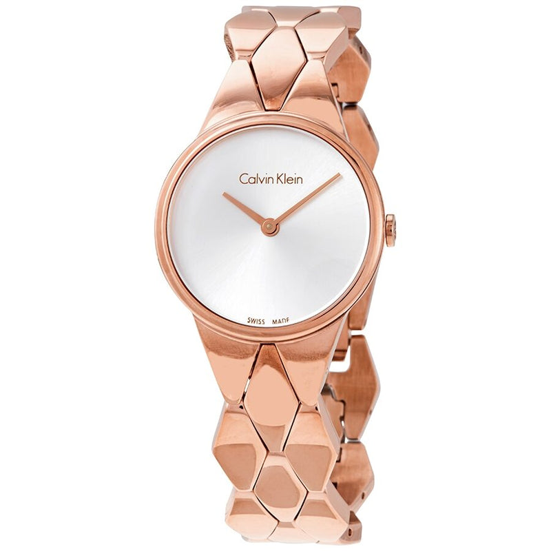 Calvin Klein Snake Quartz Silver Dial Ladies Watch #K6E23646 - Watches of America