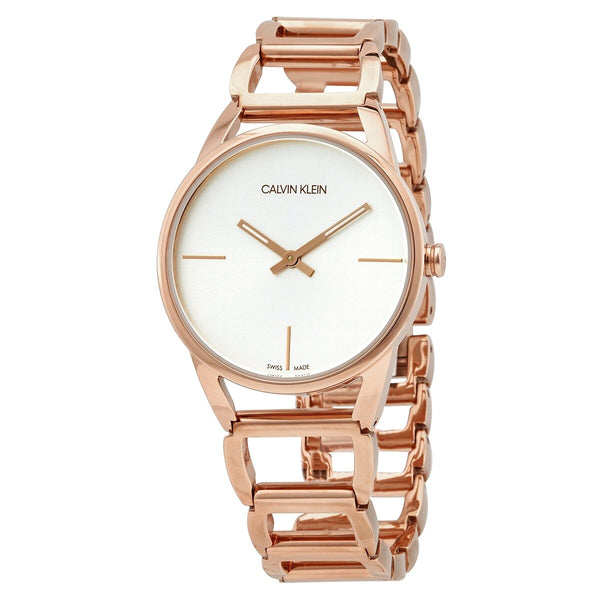 Calvin Klein Stately Quartz Silver Dial Ladies Watch #K3G23626 - Watches of America