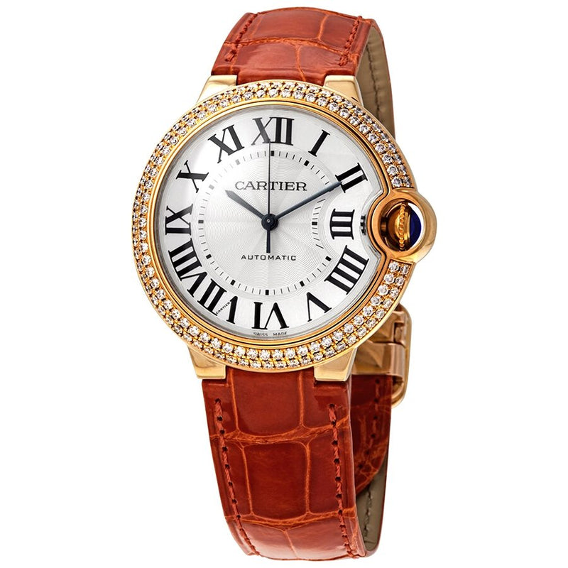 Cartier Ballon Bleu Automatic 18kt Yellow Gold Diamond Ladies Watch #WE900451 - Watches of America