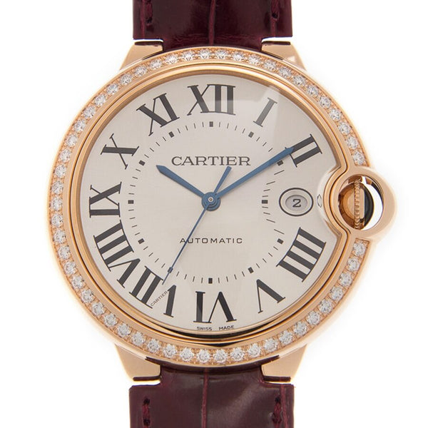 Cartier BALLON BLEU Automatic Diamond White Dial Watch #WJBB0035 - Watches of America