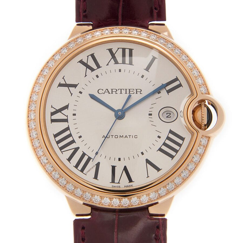 Cartier BALLON BLEU Automatic Diamond White Dial Watch #WJBB0035 - Watches of America