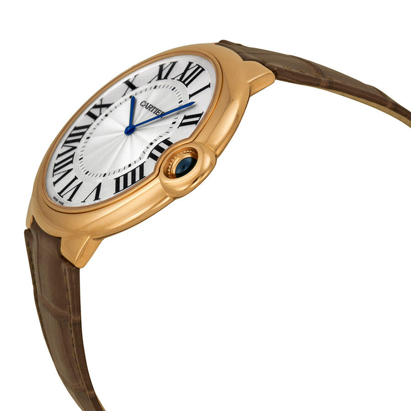 Cartier Ballon Bleu Extra Large Silver Dial 18kt Rose Gold Leather Men's Watch #W6920054 - Watches of America #2