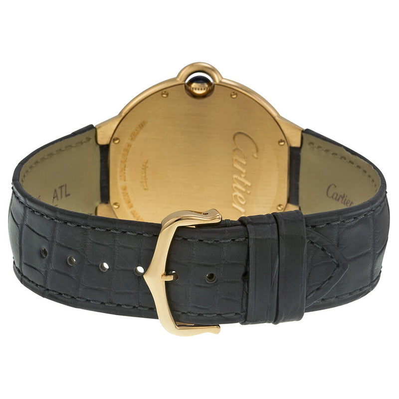 Cartier Ballon Bleu 18kt Rose Gold Mechanical Grey Dial Black Leather Men's Watch #W6920089 - Watches of America #3