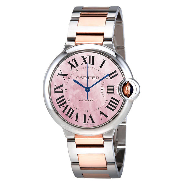 Cartier Ballon Bleu Pink Mother of Pearl Dial Ladies Watch W2BB0011