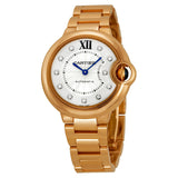 Cartier Ballon Bleu Silver Dial 18kt Rose Gold Automatic Ladies Watch #WE902039 - Watches of America