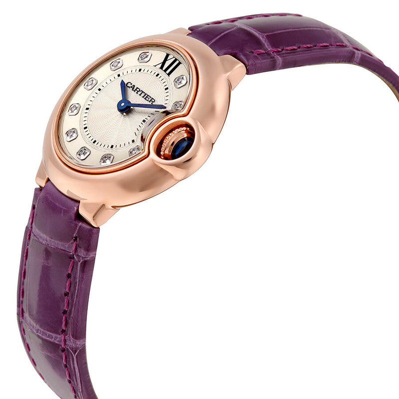 Cartier Ballon Bleu Silver Dial Diamond 18kt Rose Gold Ladies Watch #WJBB0019 - Watches of America #2