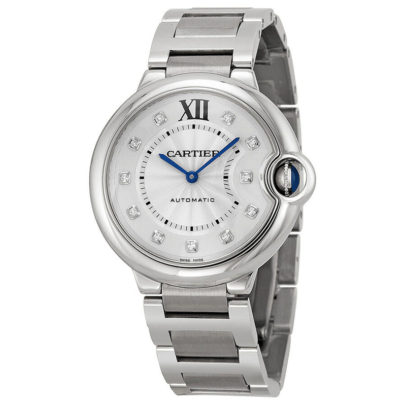 Cartier Ballon Bleu Silver Diamond Dial Unisex Watch #WE902075 - Watches of America