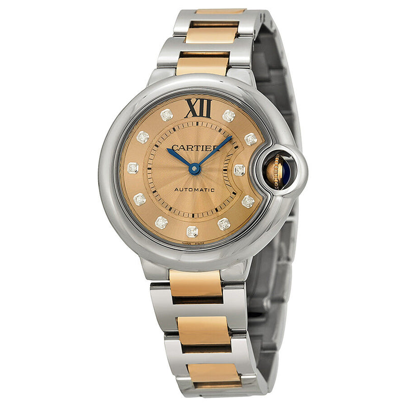 Cartier Ballon Bleu Rose Dial Gold Ladies Watch #WE902053 - Watches of America