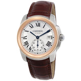 Cartier Calibre De Cariter Silver Dial Rose Gold Men's Watch #W2CA0002 - Watches of America