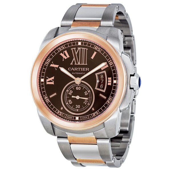 Cartier Calibre De Cartier Chocolate Brown Dial Men's Watch #W7100050 - Watches of America