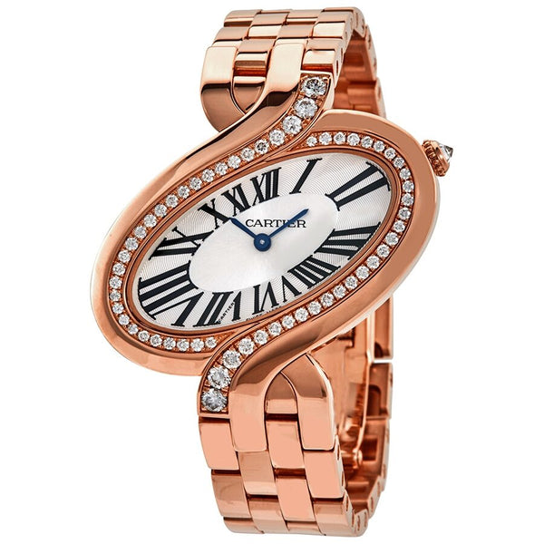 Cartier Delices De Cartier Diamond 18k Rose Gold Ladies Watch #WG800006 - Watches of America
