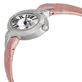 Cartier Delices Silver Dial 18kt White Gold Diamond Pink Leather Ladies Watch WG#WG800014 - Watches of America #2