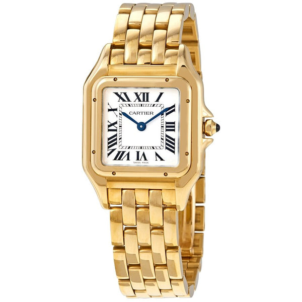 Cartier Panthere de Cartier Medium Silver Dial 18kt Yellow Gold Ladies Watch #WGPN0009 - Watches of America