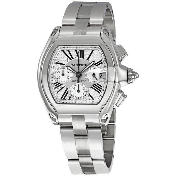 Cartier Roadster Chronograph Silver Dial Men's Watch #W62019X6 - Watches of America