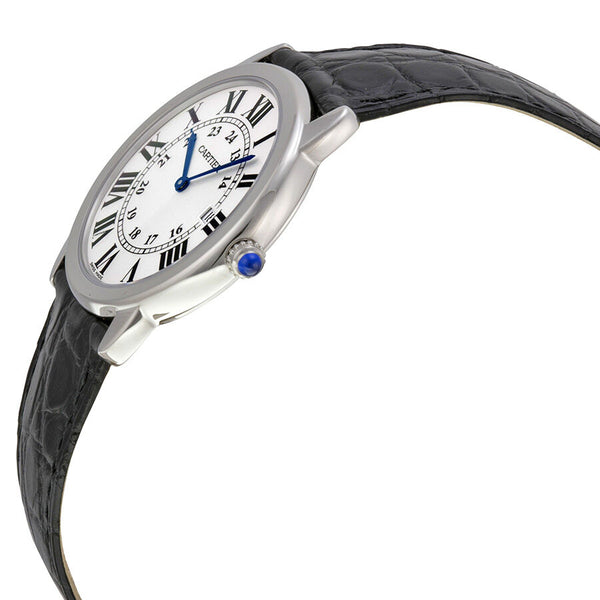 Cartier Ronde Solo Steel Black Leather Midsize Watch #W6700255 - Watches of America #2