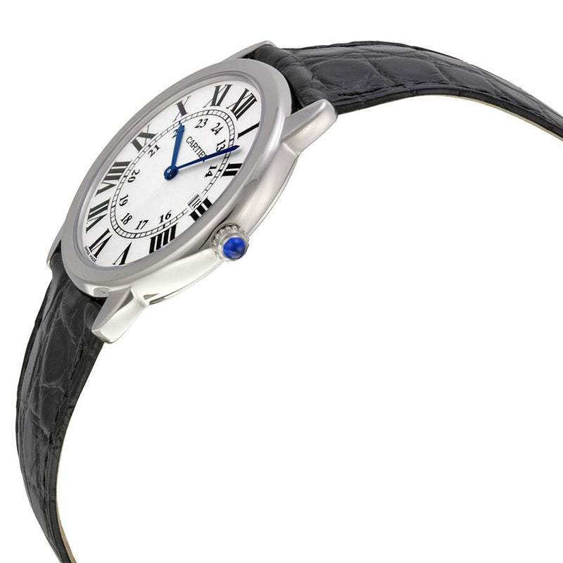 Cartier Ronde Solo Steel Black Leather Midsize Watch #W6700255 - Watches of America #2