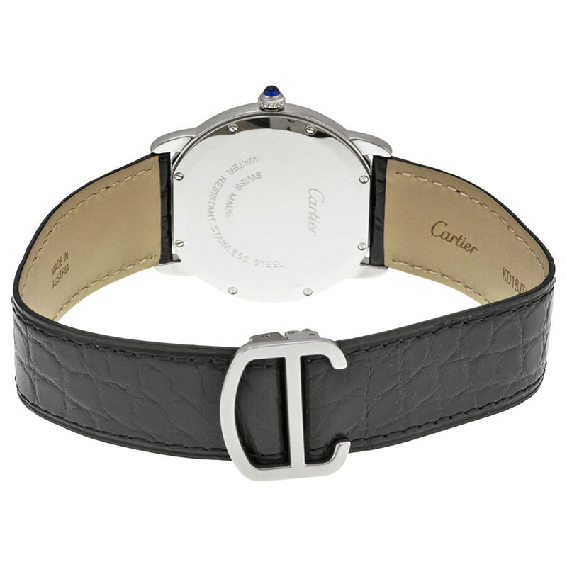 Cartier Ronde Solo Steel Black Leather Midsize Watch #W6700255 - Watches of America #3