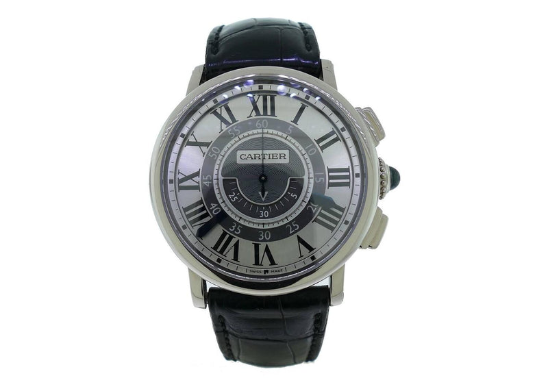 Cartier Rotonde Central Chronograph 18kt White Gold Case Unisex Watch #W1556051 - Watches of America