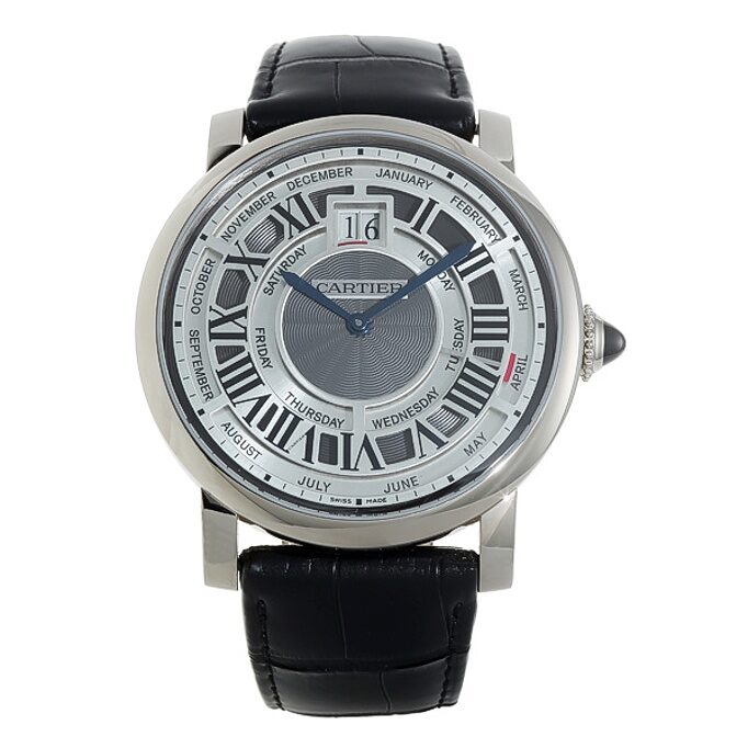 Cartier Rotonde de Cartier Perpetual Calendar Automatic 18 kt White Gold Men's Watch #W1580002 - Watches of America