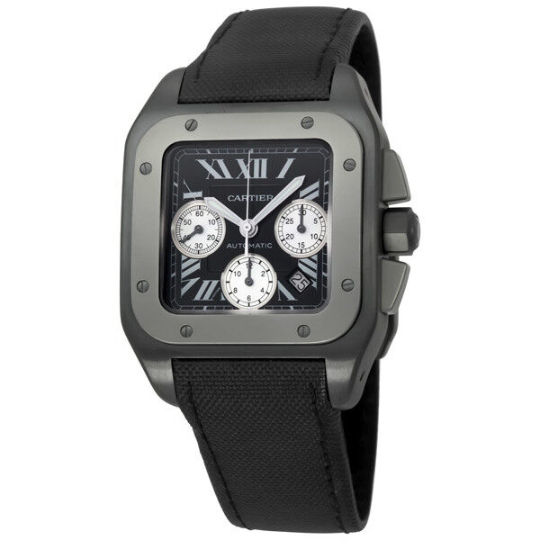 Cartier Santos 100 Carbon Titanium and Steel Extra Large Watch #W2020005 - Watches of America