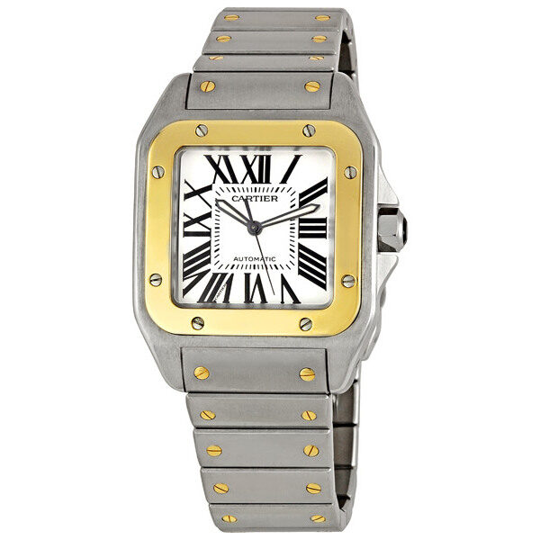 Cartier Santos 100 Extra Large 18kt Yellow Gold and Steel Men's Watch #W200728G - Watches of America