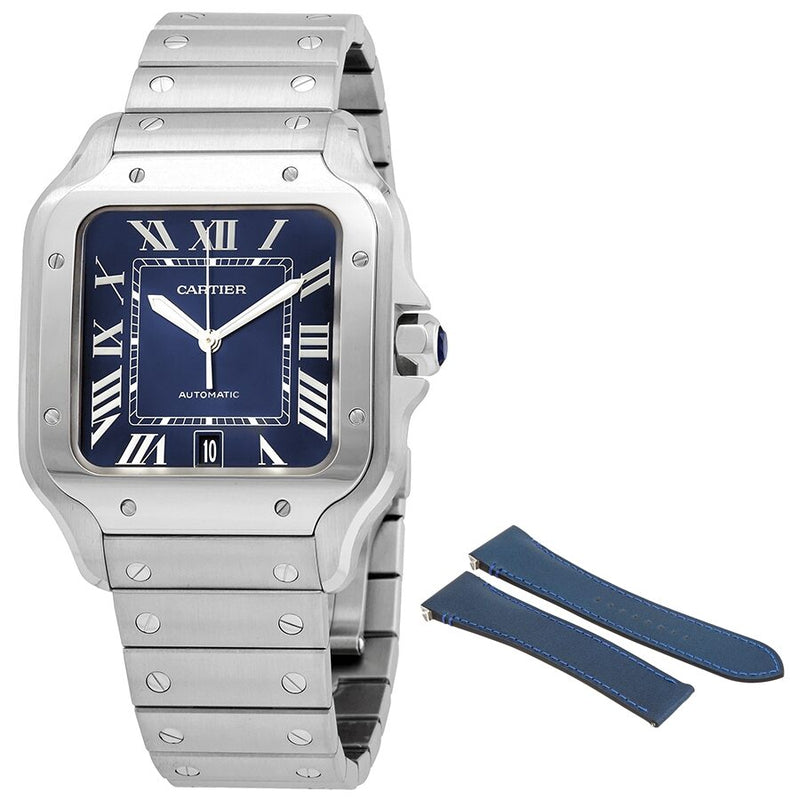 Cartier blue shop dial men's watch