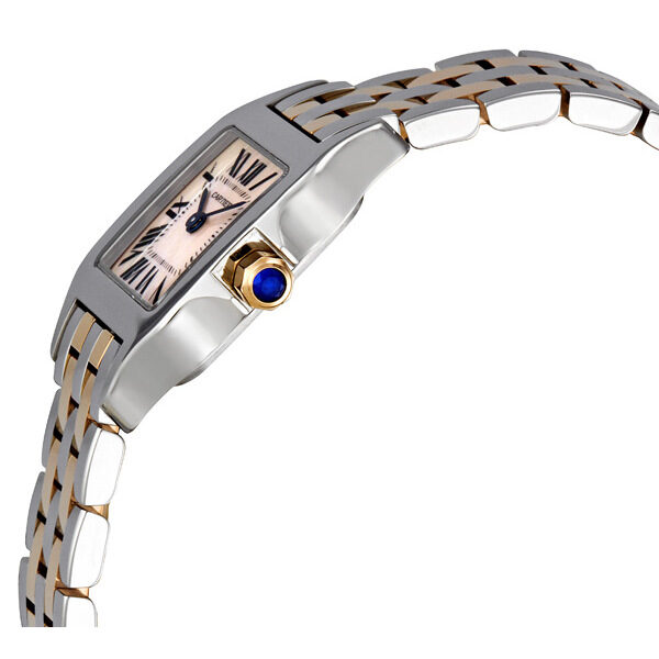 Cartier Santos Demoiselle Pink Mother of Pearl Dial Two Tone Steel Ladies Watch #W25074Y9 - Watches of America #2