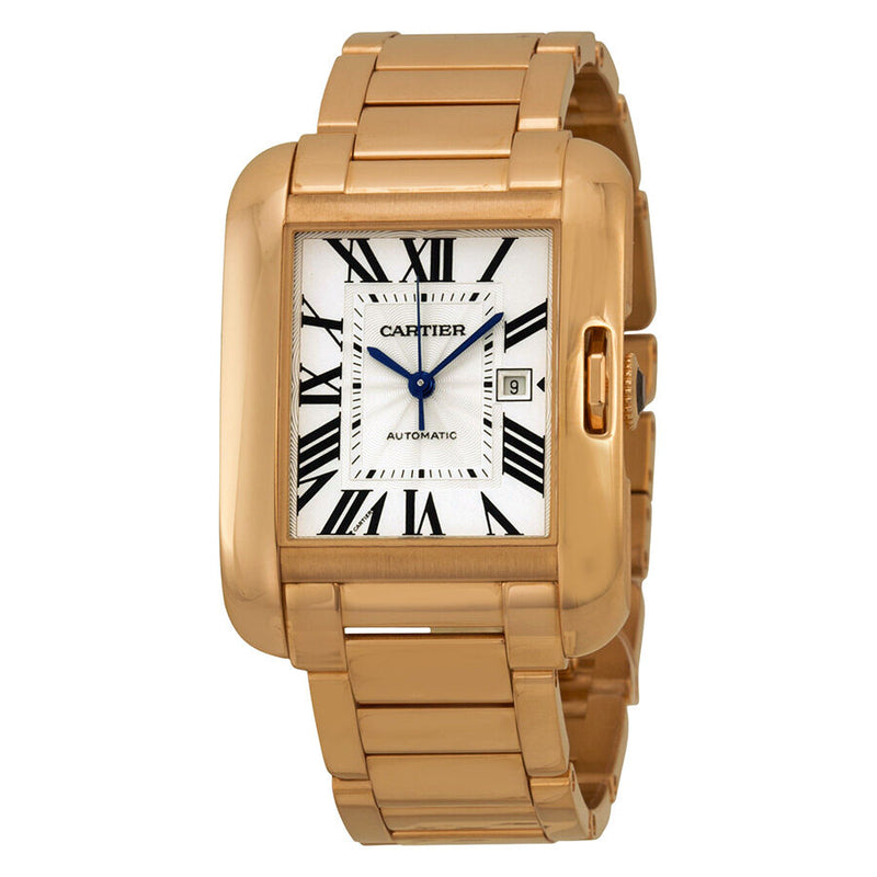 Cartier Tank Anglaise Silver Dial 18kt Rose Gold Ladies Watch #W5310003 - Watches of America