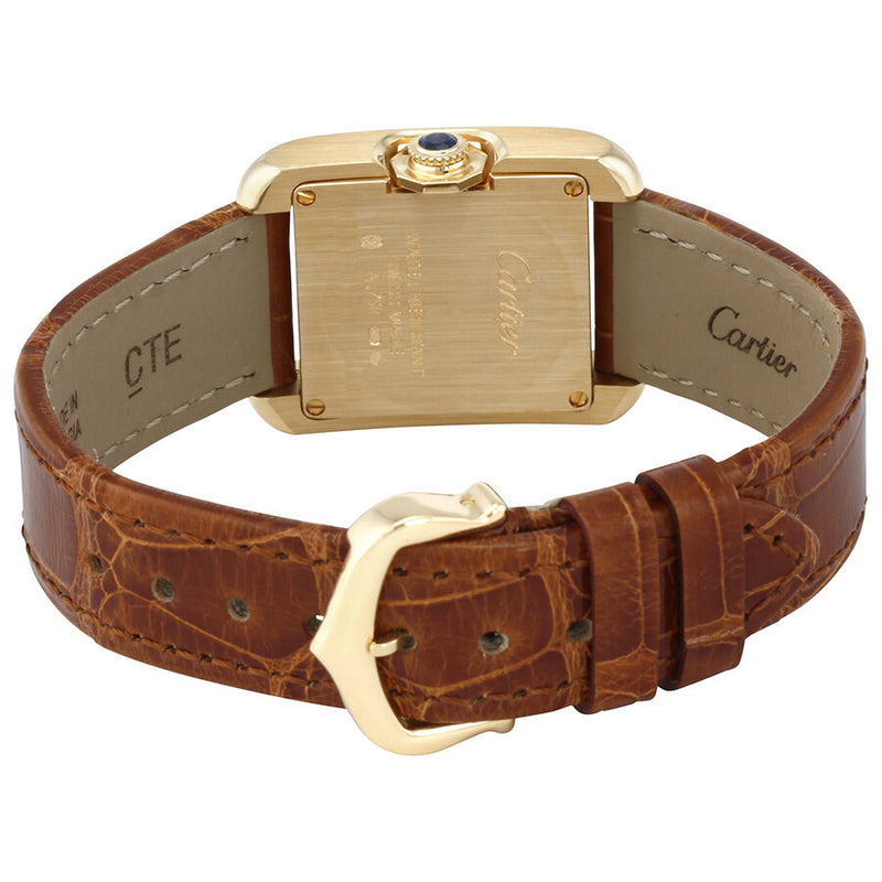Cartier Tank Anglaise Small Silver Dial Ladies Brown Leather Strap Watch #W5310028 - Watches of America #3