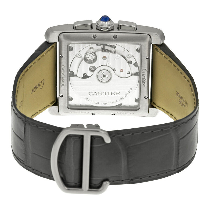 Cartier Tank MC Chronograph Grey Dial Grey Leather Men's Watch #W5330008 - Watches of America #3