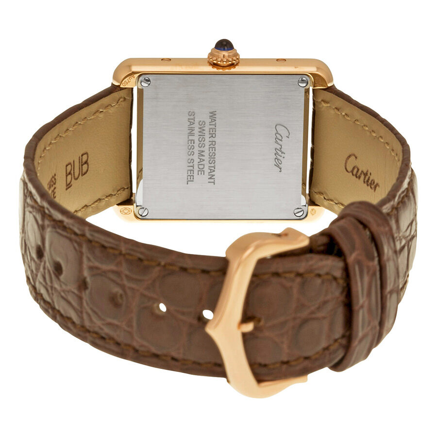 Cartier Tank Solo Silver Dial Brown Leather Ladies Watch W5200024