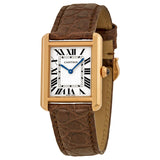 Cartier Tank Solo Silver Dial Brown Leather Ladies Watch #W5200024 - Watches of America