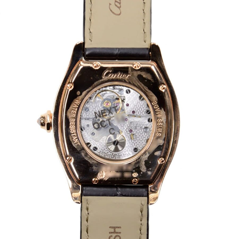 Cartier Tortue Silver Dial Brown Leather Diamond Automatic Men's Watch #WA503951 - Watches of America #4