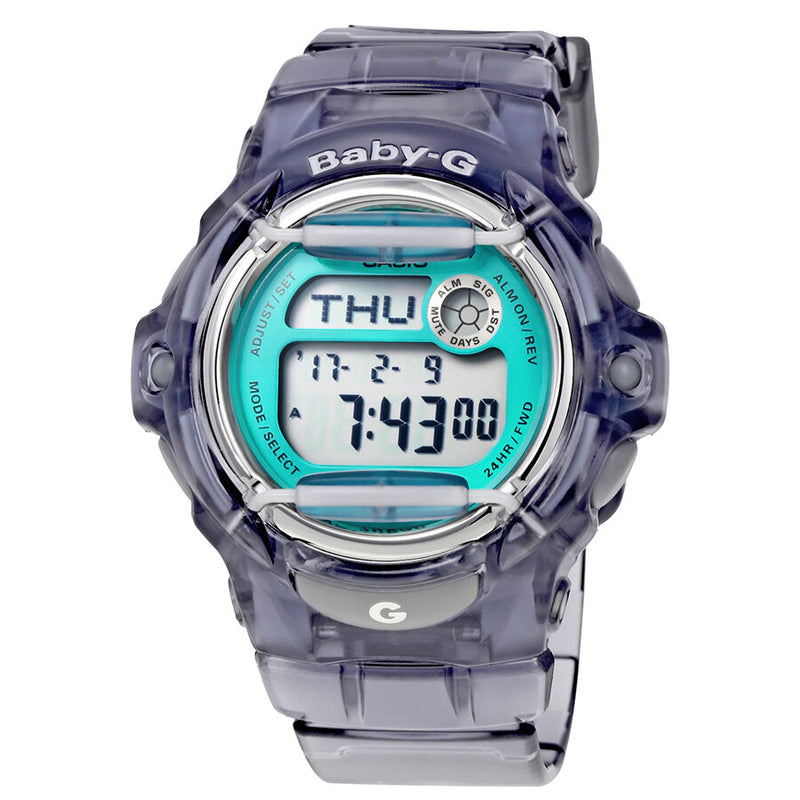 Casio Grey Transparent Resin Ladies Watch #BG169R-8B - Watches of America