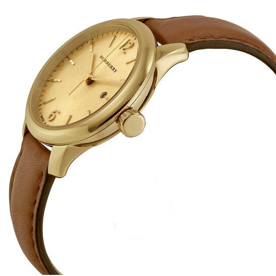 Burberry Women’s Swiss Made Leather Strap Gold Dial Women's Watch BU10101 - Watches of America #2