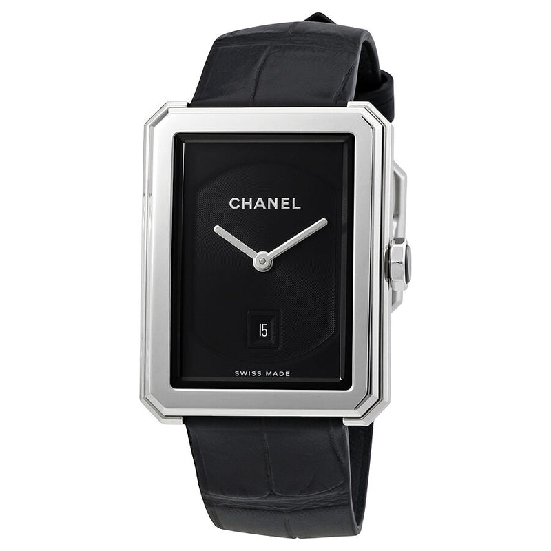 Chanel Boy-Friend Black Guilloche Dial Ladies Watch #H4884 - Watches of America