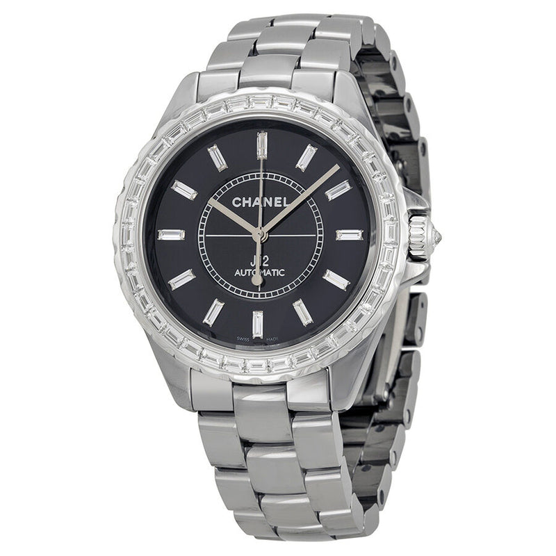 Chanel J12 Automatic Black Dial Grey Titanium Ceramic Unisex Watch #H3155 - Watches of America