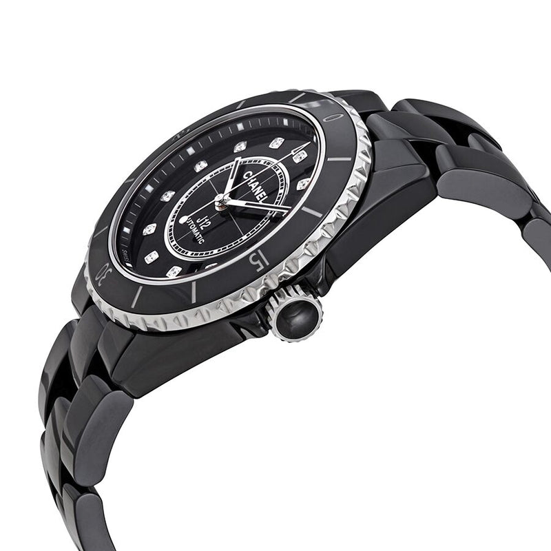 Chanel J12 Automatic Diamond Black Dial Ladies Watch #H5702 - Watches of America #2