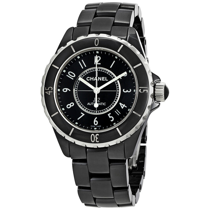 Chanel J12 Black Ceramic Automatic Midsize Unisex Watch #H0685 - Watches of America