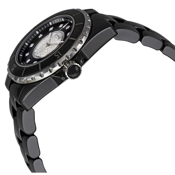 Chanel J12 Black Dial Ceramic Diamond Ladies Watch #H2122 - Watches of America #2